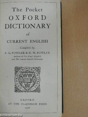 The Pocket Oxford Dictionary of Current English