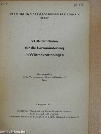 VGB-Richtlinien für die Lärmminderung in Wärmekraftanlagen