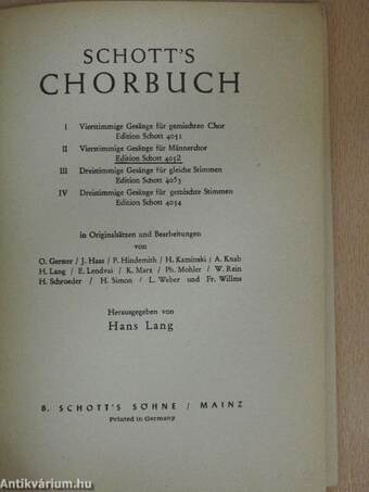 Schott's chorbuch II.