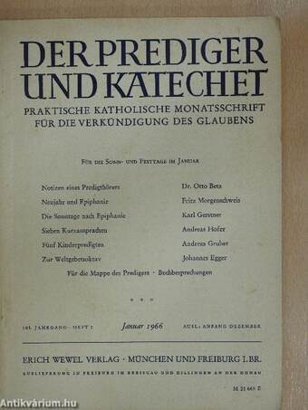 Der Prediger und Katechet Januar 1966. 