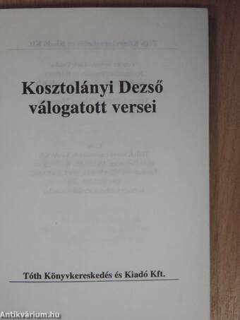 Kosztolányi Dezső válogatott versei