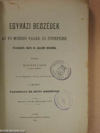 Egyházi beszédek az év minden vasár- és ünnepeire I.