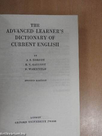 The Advanced Learner's Dictionary of Current English