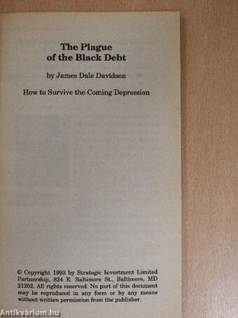 The Plague of the Black Debt