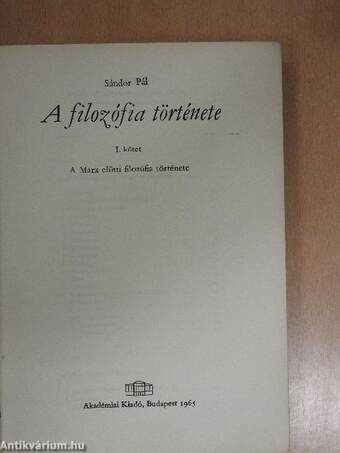 A filozófia története I-III.