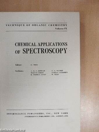 Chemical applications of spectroscopy