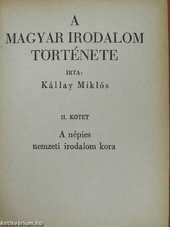 A magyar irodalom története I-III.