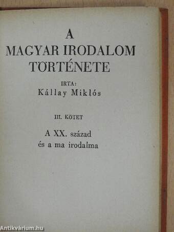 A magyar irodalom története I-III.