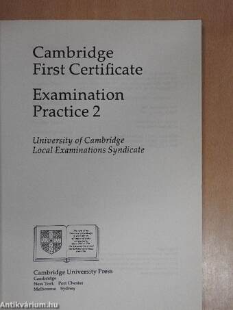 Cambridge First Certificate Examination Practice 2