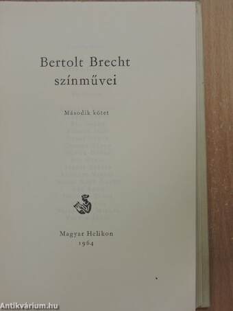 Bertolt Brecht színművei II. (töredék)