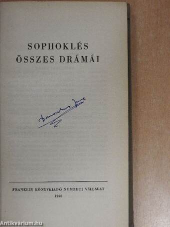 Sophoklés összes drámái