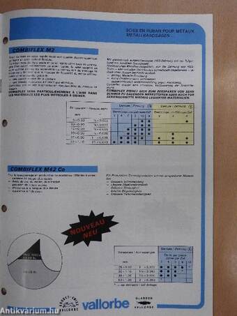 Vallorbe swiss Scies en ruban pour métaux