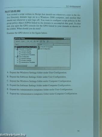 MCSE Exam 70-217 Microsoft Windows 2000 Directory Services Infrastructure Vizsgafelkészítő - CD-vel