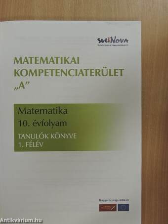 Tanulók könyve - Matematika 10. évfolyam - 1. félév