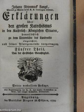 Erklärungen über den grossen Katechismus in den Kaiserlich-Königlichen Staaten IV-V. (gótbetűs)