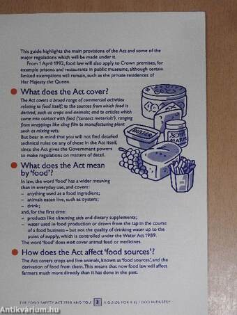 The Food Safety Act 1990 and You