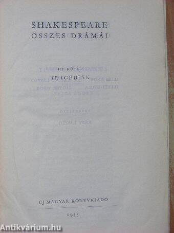 Shakespeare összes drámái III.