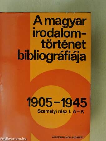 A magyar irodalomtörténet bibliográfiája 6.