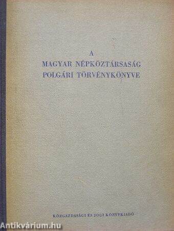 A Magyar Népköztársaság polgári törvénykönyve