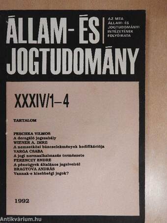 Állam- és Jogtudomány 1992/1-4.