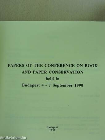 Papers on the Conference on Book and Paper Conservation