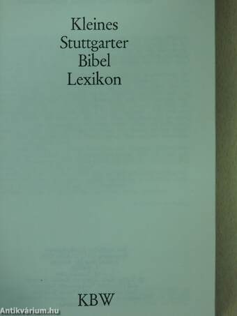 Kleines Stuttgarter Bibel Lexikon