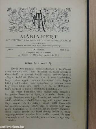 Mária-Kert 1904. (nem teljes évfolyam)