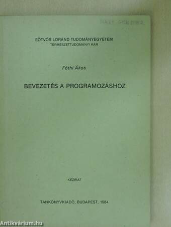 Bevezetés a programozáshoz