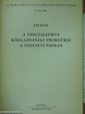 A szocializmus közgazdasági problémái a Szovjetunióban