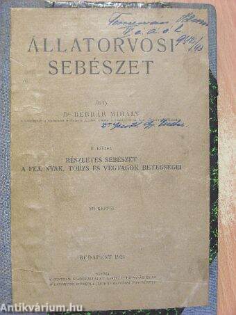 Állatorvosi sebészet II.