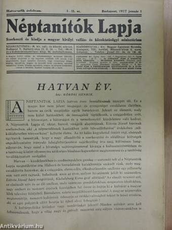 Néptanítók Lapja 1927. (nem teljes évfolyam)