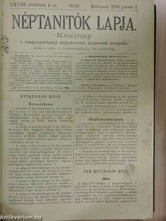 Néptanítók Lapja 1895. (nem teljes évfolyam)