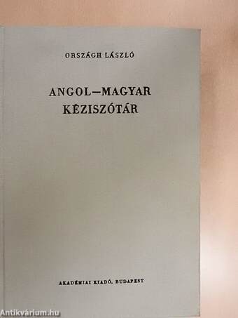 Angol-magyar kéziszótár