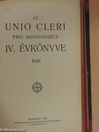 Az Unio Cleri Pro Missionibus Évkönyvei 1926-1927.,1929-1932.