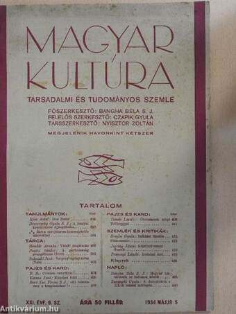 Magyar Kultúra 1934. május 5.