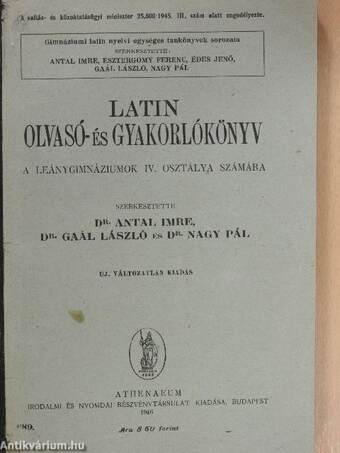 Latin olvasó- és gyakorlókönyv IV.