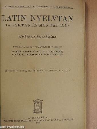 Latin nyelvtan 