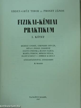 Fizikai-kémiai praktikum I-II.