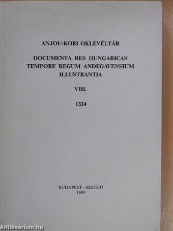 Anjou-kori oklevéltár VIII.