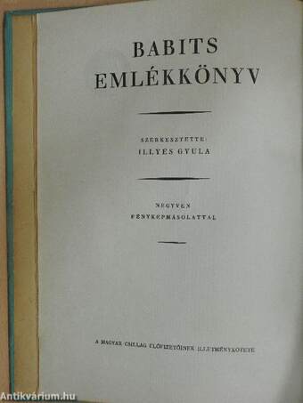 Babits emlékkönyv