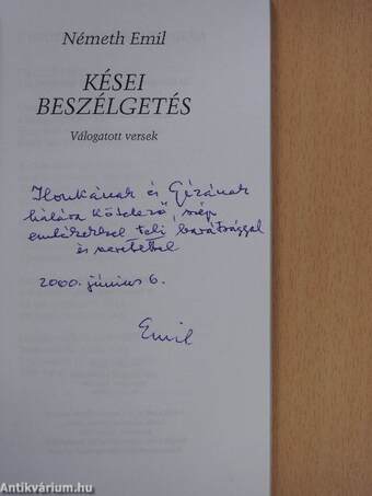 Kései beszélgetés (dedikált példány)