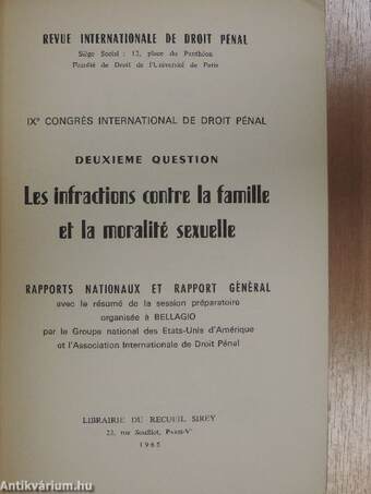 Revue Internationale de Droit Pénal 1964/1-4. I-II.