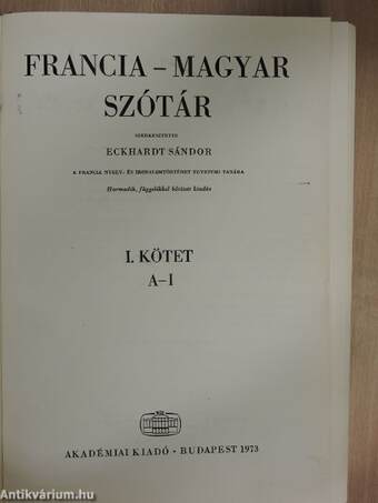 Francia-magyar szótár I-II. 