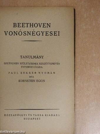 Beethoven vonósnégyesei