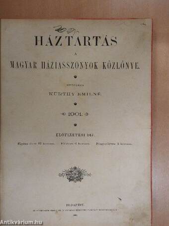 Háztartás 1901. január-december