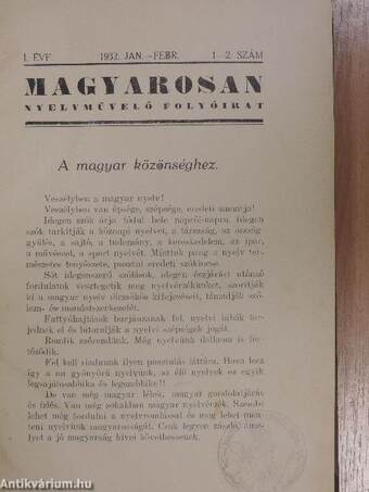 Magyarosan 1932. január-december/1933. január-december