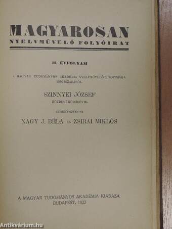 Magyarosan 1932. január-december/1933. január-december