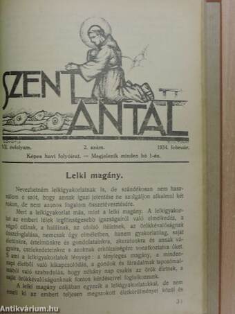 Szent Antal 1934. (nem teljes évfolyam)