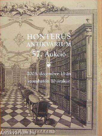 Honterus Antikvárium 57. Aukció