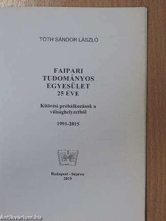 Faipari Tudományos Egyesület 1991-2015